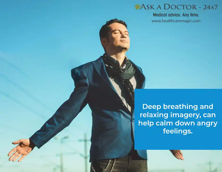  man breathing in fresh air=